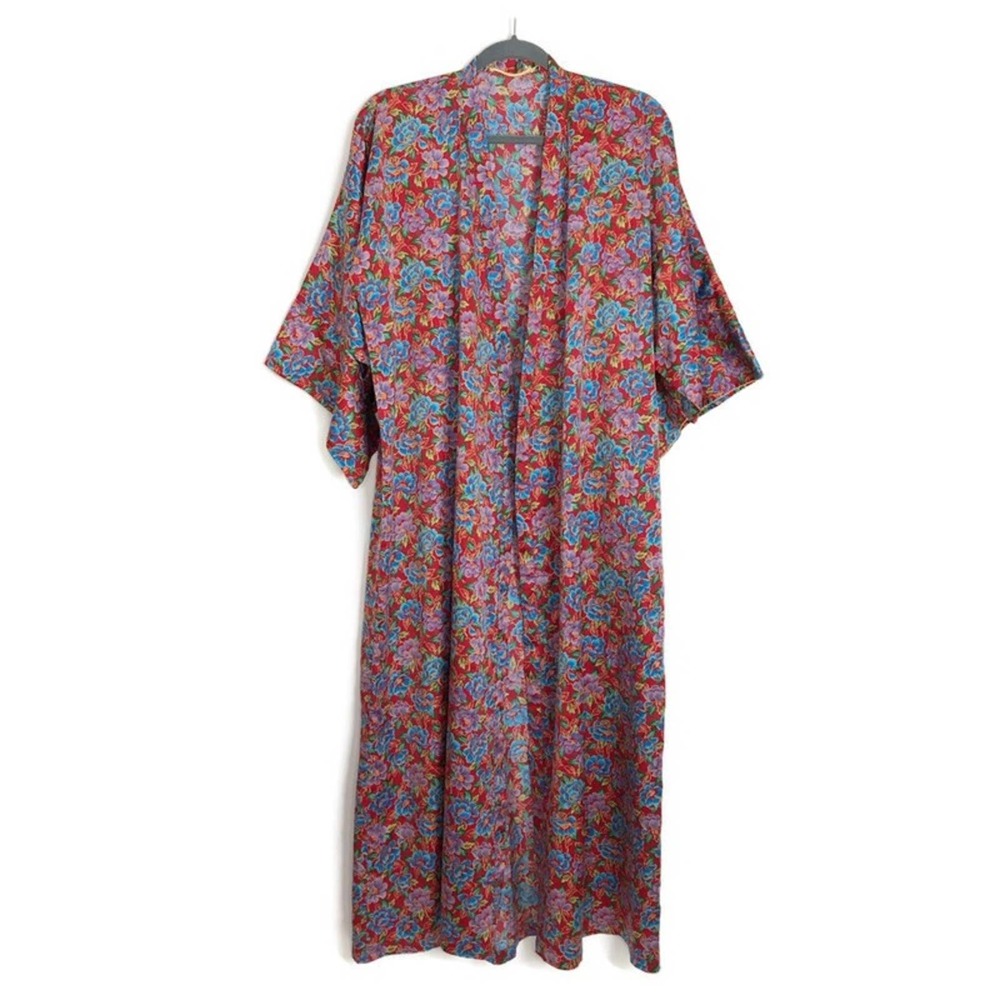 Colorful Floral Handmade Kimono Robe - Picture 3 of 9
